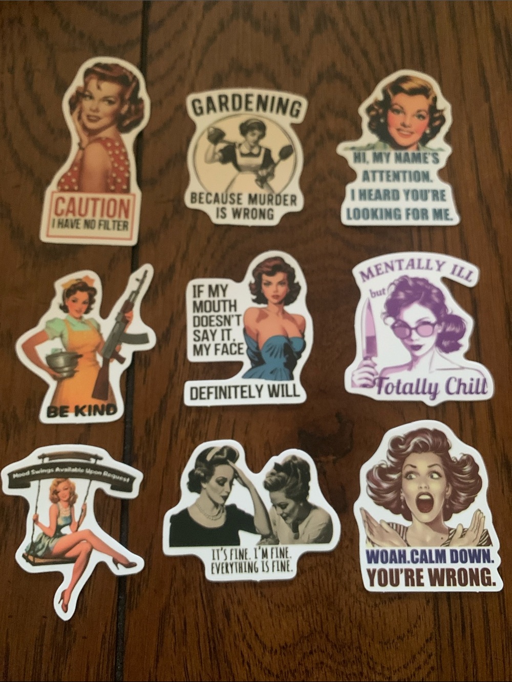 50 Piece Snarky Humorous Retro Sticker Set - Picture 2 of 11